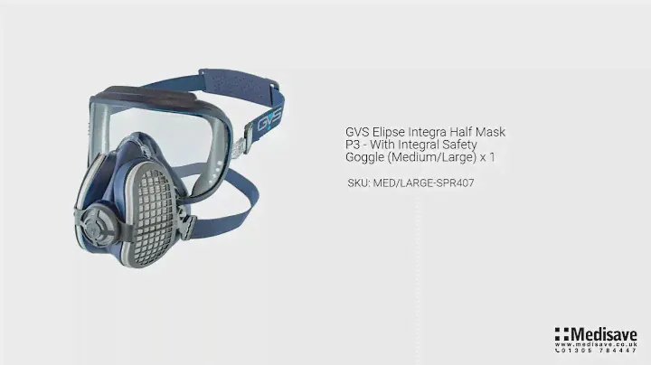 GVS Elipse Integra Half Mask P3 With Integral Safety Goggle Small Medium x 1 SMALL MED SPR407